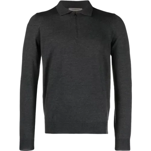 Wool Zip Polo Shirt , male, Sizes: 2XL - Corneliani - Modalova