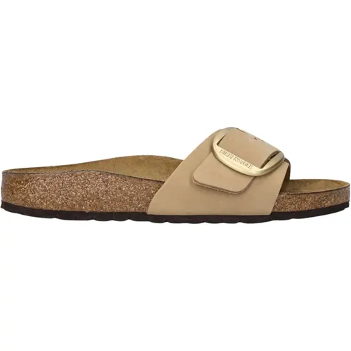 Madrid Schnalle Nubuk Hausschuhe Sand , Damen, Größe: 36 EU - Birkenstock - Modalova