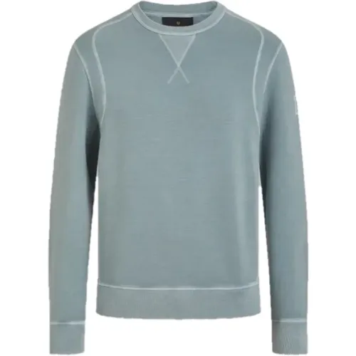 Gibe Leichtes Fleece Sweatshirt in Stahlgrün , Herren, Größe: M - Belstaff - Modalova