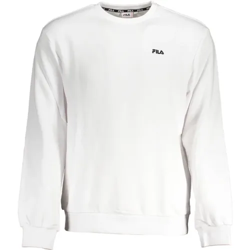 Weißer Sweatshirt mit Langen Ärmeln Besticktes Logo , Herren, Größe: XS - Fila - Modalova