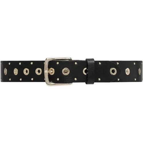 Belts, female, , Size: 85 CM Studded /Gold Belt - Depeche - Modalova