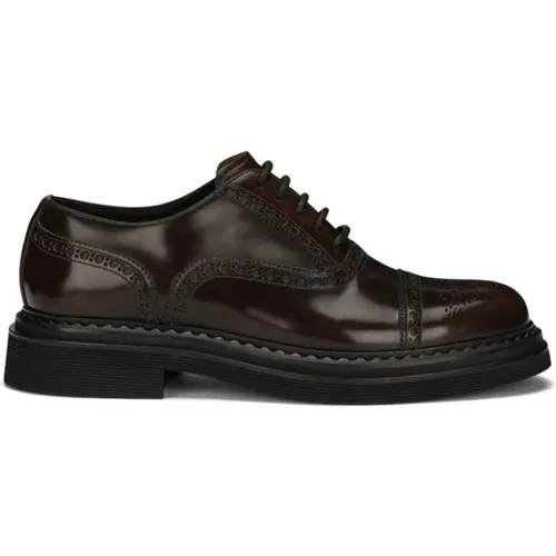 Leather Lace-Up Brogues , male, Sizes: 8 UK, 6 1/2 UK, 10 UK - Dolce & Gabbana - Modalova