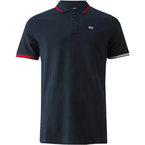 Polo Shirts, male, , Size: S Slim Fit Flag Cuffs Polo - Tommy Hilfiger - Modalova