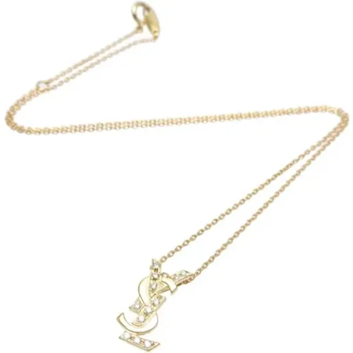 Pre-owned Jewellery, female, , Size: ONE SIZE Pre-owned Gold necklaces - Yves Saint Laurent Vintage - Modalova