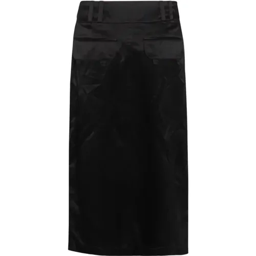 Silk Midi Skirt , female, Sizes: M - Saint Laurent - Modalova