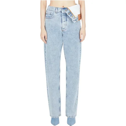 Asymmetrische Taille Jeans , Damen, Größe: W24 - Y/Project - Modalova