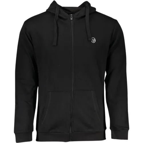 Zip-throughs, male, , Size: L Hooded Sweatshirt with Zipper and Logo - Sergio Tacchini - Modalova