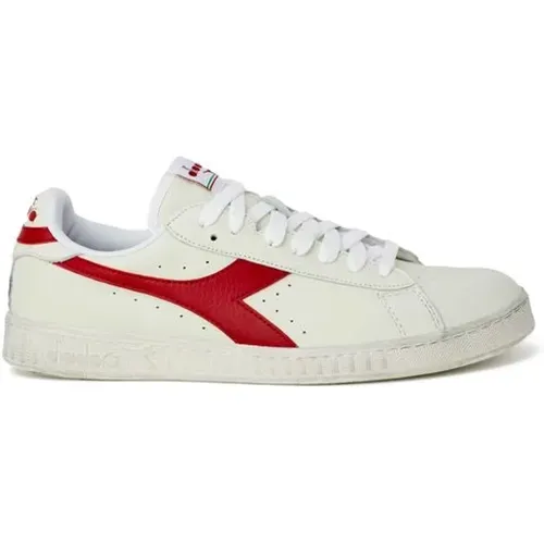 Sneakers, male, , Size: 10 US Red Faux Leather Sneakers - Diadora - Modalova