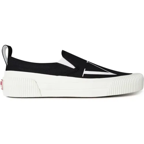 Sneakers, male, , Size: 10 US Logo Slip on Sneakers /White - Valentino - Modalova