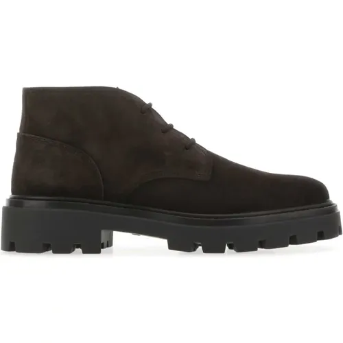 Dark Suede Lace-Up Shoes , male, Sizes: 6 UK - TOD'S - Modalova