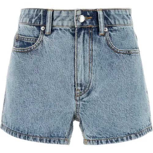 Denim Shorts, female, , Size: W26 Clear Bead Hotfix Shorts - alexander wang - Modalova
