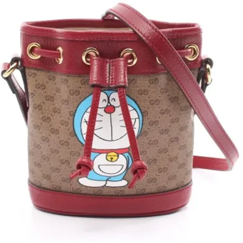 Pre-owned Bucket Bags, female, , Size: ONE SIZE Pre-owned Canvas shoulder-bags - Gucci Vintage - Modalova