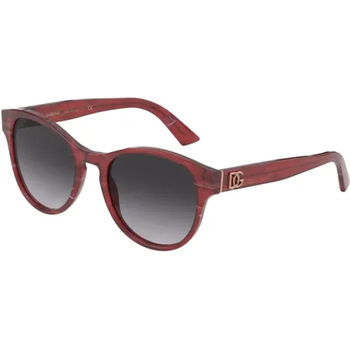Burgundy Gradient Grey Sunglasses Women , female, Sizes: 52 MM - Dolce & Gabbana - Modalova