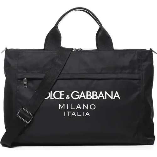 Tote Bags, male, , Size: ONE SIZE Nylon Hand Bag with Logo - Dolce & Gabbana - Modalova