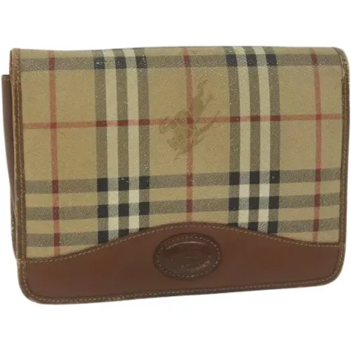 Pre-owned Clutches, female, , Size: ONE SIZE Pre-owned Leather clutches - Burberry Vintage - Modalova