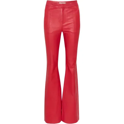 Flared Leather Pants , female, Sizes: L, XS, S, M, XL - Gestuz - Modalova