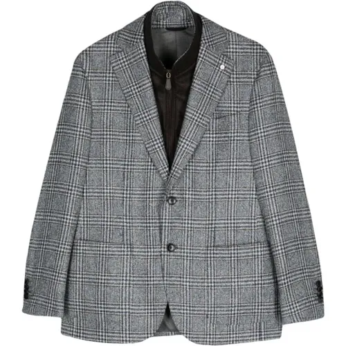 Check Pattern Layered Jacket , male, Sizes: 2XL, XL - Luigi Bianchi Mantova - Modalova