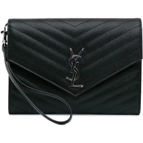 Pre-owned Leather clutches , female, Sizes: ONE SIZE - Yves Saint Laurent Vintage - Modalova