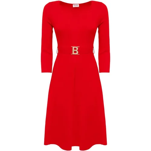 Elegantes Kleid mit Logo-Gürtel , Damen, Größe: L - Blugirl - Modalova