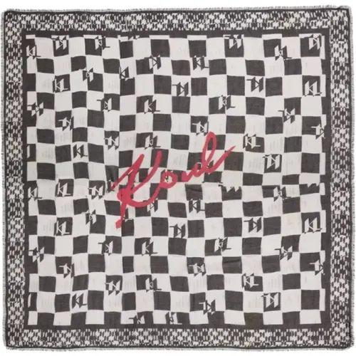 Pocket Scarves, female, , Size: ONE SIZE Monogram Scarf - Karl Lagerfeld - Modalova