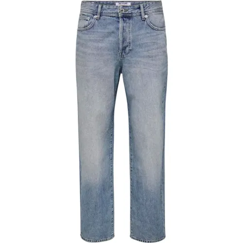 Gerades Jeans , Herren, Größe: W28 L32 - Only & Sons - Modalova