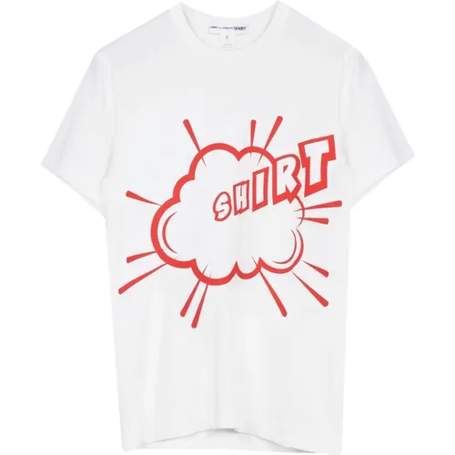 Cotton Short Sleeve Graphic Print T-Shirt , male, Sizes: S, L - Comme des Garçons - Modalova