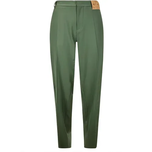 Wool Trousers with Crease and Flap , female, Sizes: XS, S - ACT N°1 - Modalova