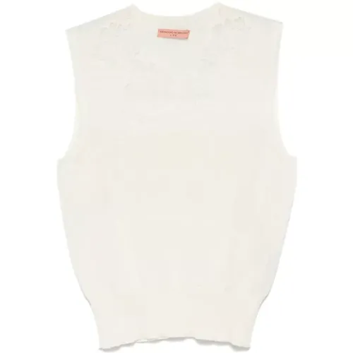 Lace Panel Merino Vest , female, Sizes: L - Ermanno Scervino - Modalova