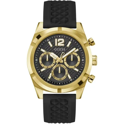 Watches, male, , Size: ONE SIZE Resistance Multifunction Watch Black Gold - Guess - Modalova