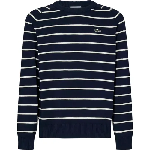 Blue Striped Crew-neck Sweatshirt , male, Sizes: S, XL - Lacoste - Modalova