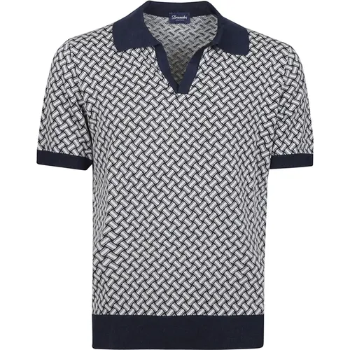 Polo Shirts,Rosa/Weiß Polo Shirt,Blau/Weiß Polo Shirt - Drumohr - Modalova