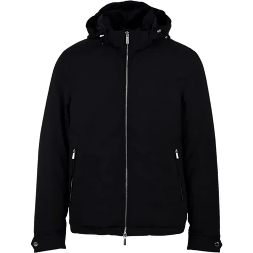 Removable Hooded Jacket with Piping Detail , male, Sizes: L, 2XL, XL, M - Moorer - Modalova