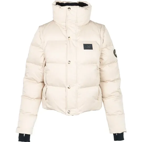 Short Down Jacket with Gold Details , female, Sizes: XS, L, M, 2XL, S, XL - Hést - Modalova