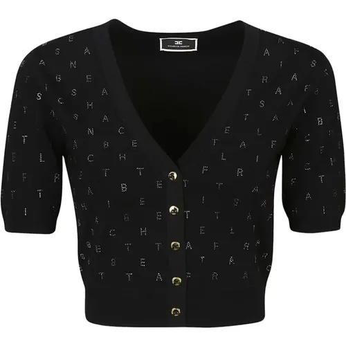 Tricot Short Sleeve Sweater , female, Sizes: L, XS, M, S - Elisabetta Franchi - Modalova
