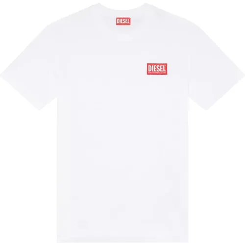 T-Shirt mit -Logo-Patch , Damen, Größe: M - Diesel - Modalova