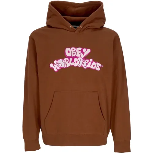 Hoodies, female, , Size: XL Year Hood Sepia Long Sleeve Hoodie - Obey - Modalova