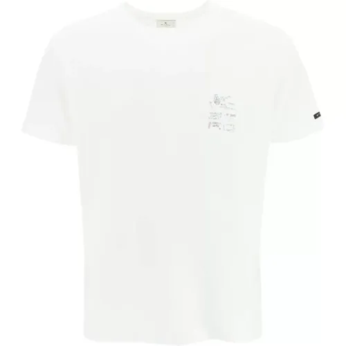 Blumiges Paisley Cube Logo T-Shirt , Damen, Größe: M - ETRO - Modalova