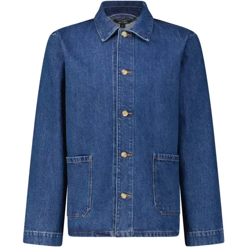 Denim Hemdjacke Moderner Stil , Herren, Größe: M - A.P.C. - Modalova