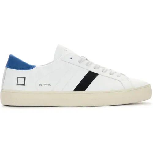 Weiße Blaue Leder Low Top Sneaker - D.a.t.e. - Modalova