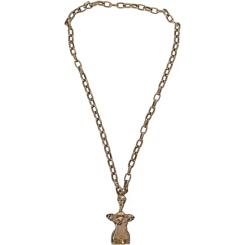 Gold pendant necklace with bustier charm , female, Sizes: ONE SIZE - Max Mara Weekend - Modalova