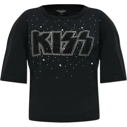 T-Shirts, female, , Size: 2XS Kiss T-shirt - Dsquared2 - Modalova