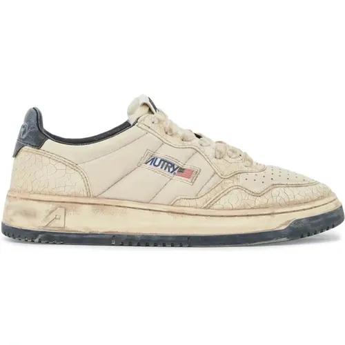 Vintage Leather Sneakers with Quilted Details , female, Sizes: 6 UK, 8 UK - Autry - Modalova