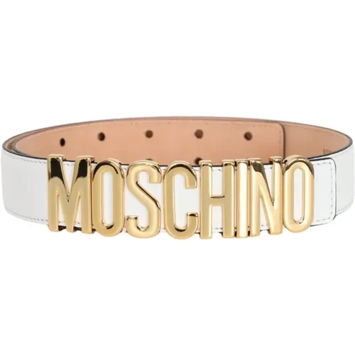 Belt with Gold Logo , female, Sizes: M, XS, 2XS, S - Moschino - Modalova