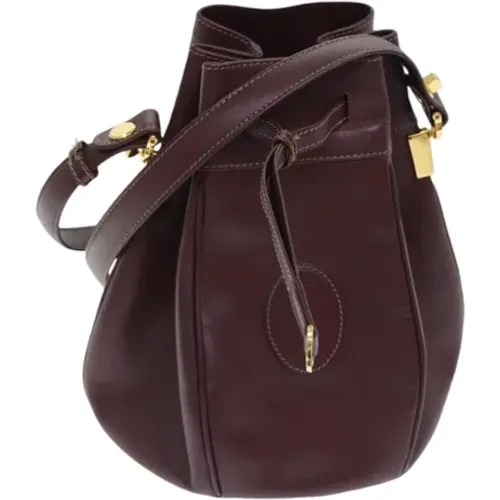 Pre-owned Bucket Bags, female, , Size: ONE SIZE Pre-owned Leather shoulder-bags - Cartier Vintage - Modalova