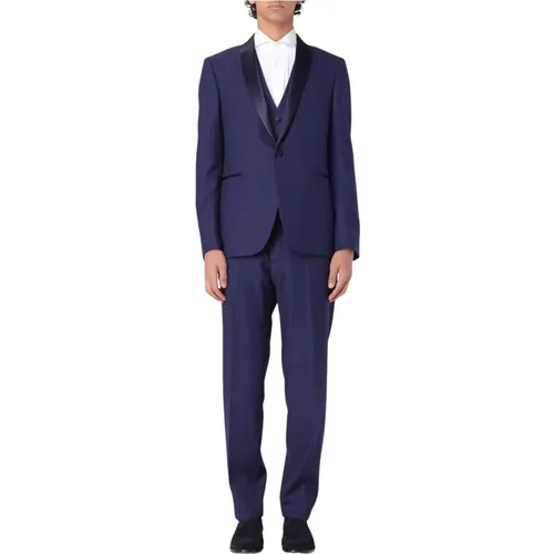 Single Breasted Suits, male, , Size: M Classic Single-Breasted Blazer - Tagliatore - Modalova