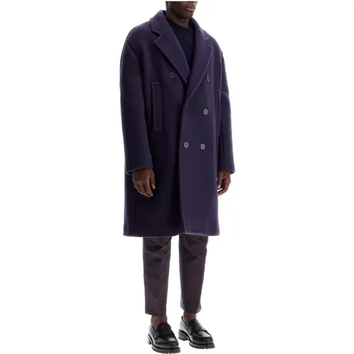 Classic Double-Breasted Wool Coat , male, Sizes: L - Lanvin - Modalova