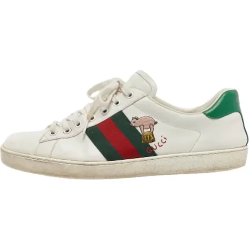 Pre-owned Sneakers, male, , Size: 10 US Pre-owned Leather sneakers - Gucci Vintage - Modalova