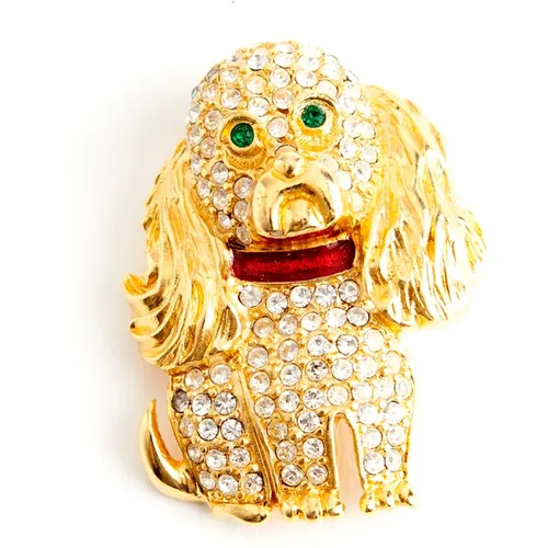 Dog Chrystal brooche , female, Sizes: ONE SIZE - Kenneth Jay Lane Pre-owned - Modalova