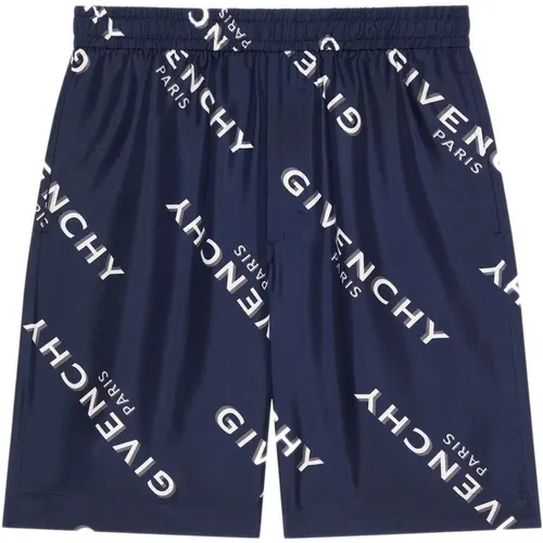 Casual Shorts, male, , Size: L Silk Bermuda Shorts with Shadow Print - Givenchy - Modalova