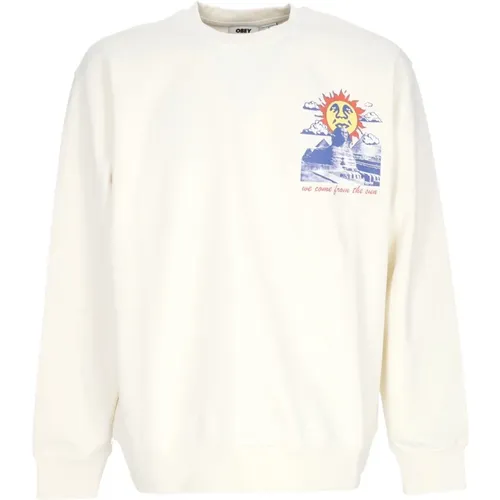 Light Crewneck Sweatshirt We Come From The Sun , male, Sizes: L, XS, S, XL, M - Obey - Modalova